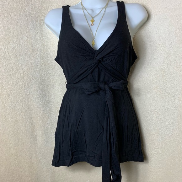 BCBGMaxAzria Tops - BCBG MAXAZRIA M Tie Around Deep V Blouse